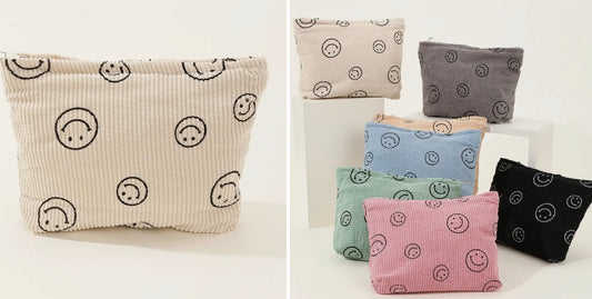 Smiley Face Large Cosmetic Bag