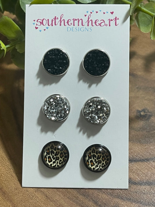 3 Piece Leopard Silver